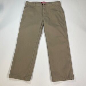Coleman Mens Lined‎ Work Pants Tan Carpenter Cargo Style 34x26 Cotton Spandex